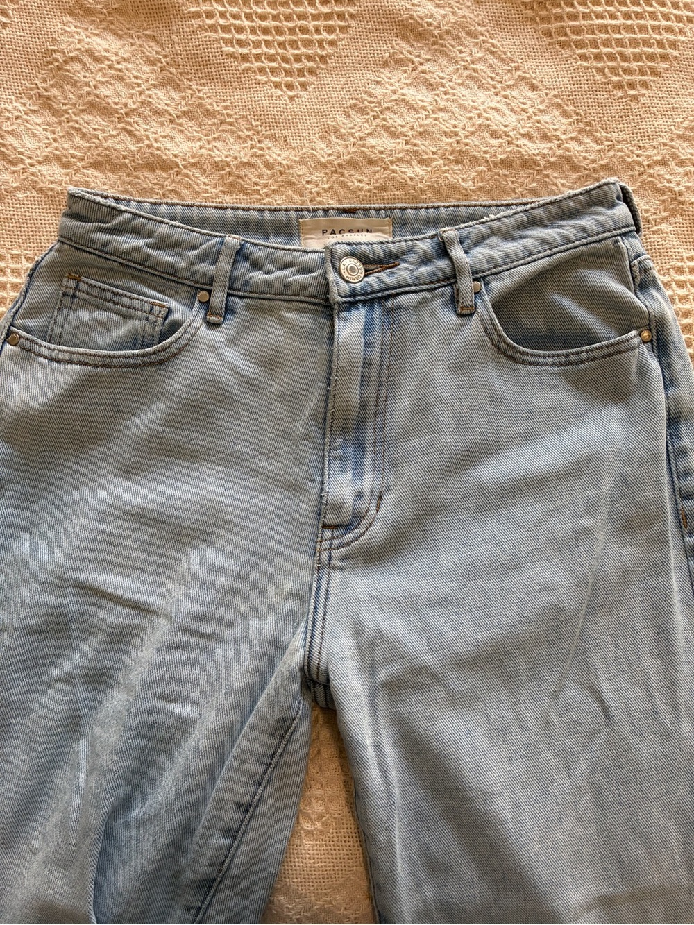 PACSUN Mom Jeans Light Wash Blue Denim Cotton High Rise Women’s Size 27 - Picture 7 of 12